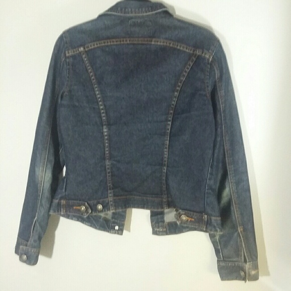 XOXO Jeans denim jean jacket w/ cute heart buttons - Picture 4 of 8